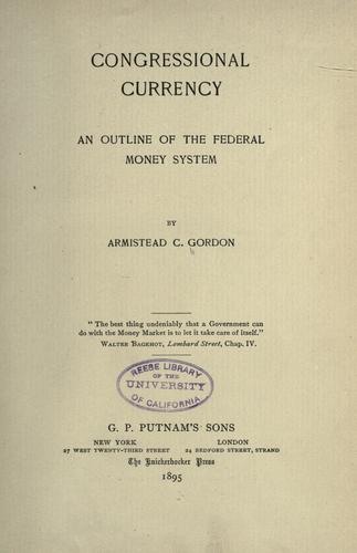Cover for Congressional currency