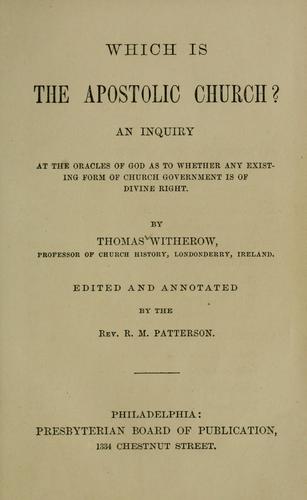 Cover for Which is the Apostolic Church?