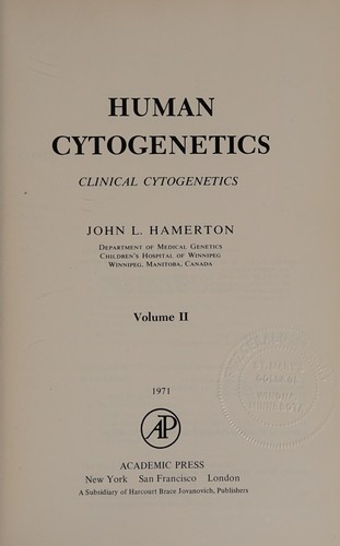 Cover for Human cytogenetics