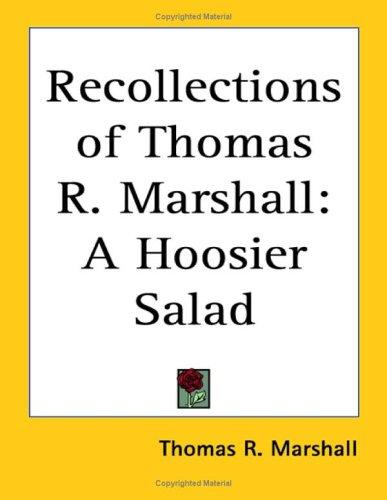 Cover for Recollections of Thomas R. Marshall