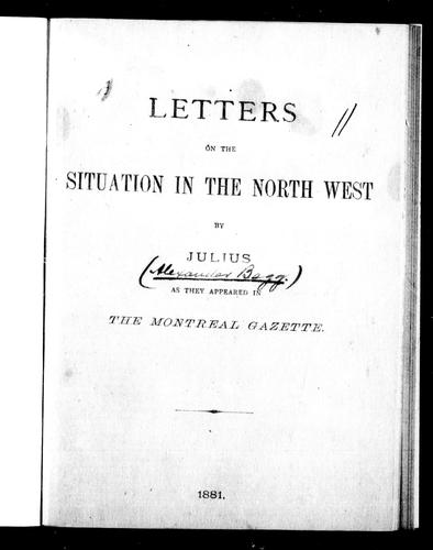 Cover for Letters on the situation in the North-West