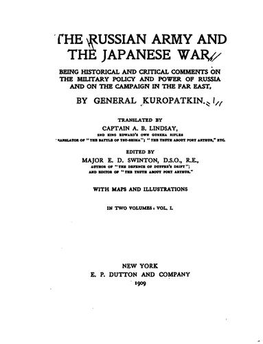 Cover for The Russian army and the Japanese war