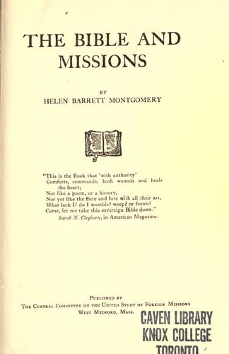 Cover for The Bible and missions