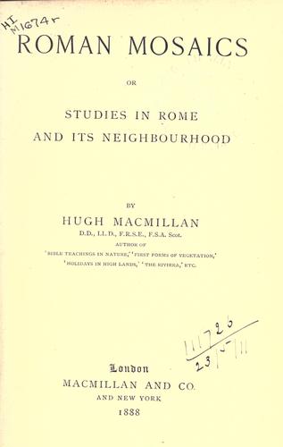 Cover for Roman mosaics