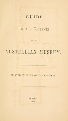 Cover for Guide to the contents of the Australian Museum.