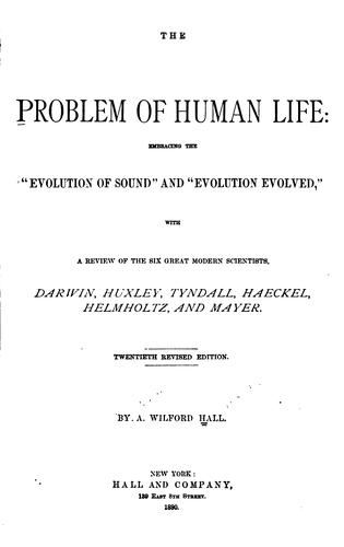Cover for The problem of human life