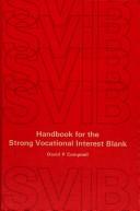 Cover for Handbook for the strong vocational interest blank