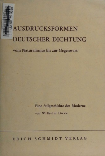 Cover for Ausdrucksformen deutscher Dichtung vom Naturalismus bis zur Gegenwart