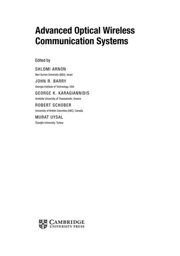 Cover for Advanced optical wireless communication systems