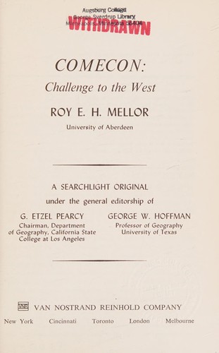 Cover for COMECON: challenge to the West