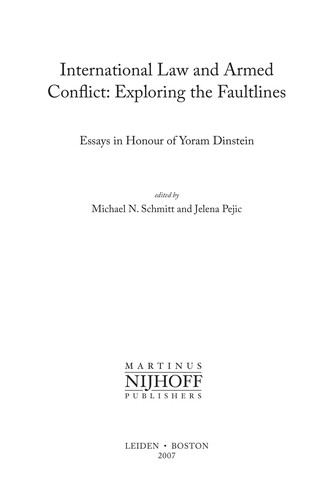Cover for International law and armed conflict