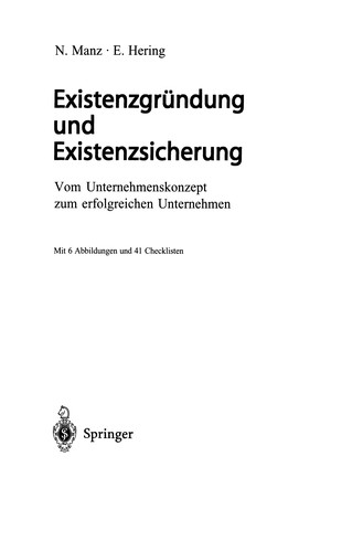 Cover for Existenzgründung und Existenzsicherung