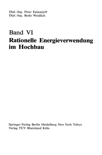 Cover for Rationelle Energieverwendung im Hochbau