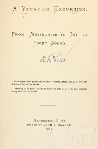 Cover for A vacation excursion.