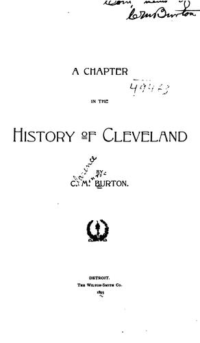 Cover for A chapter in the history of Cleveland