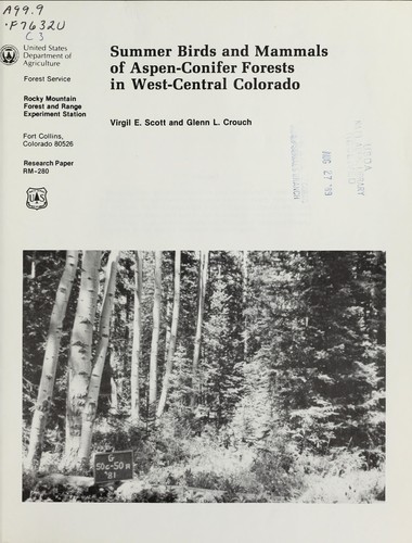 Cover for Summer birds and mammals of aspen-conifer forests in west-central Colorado