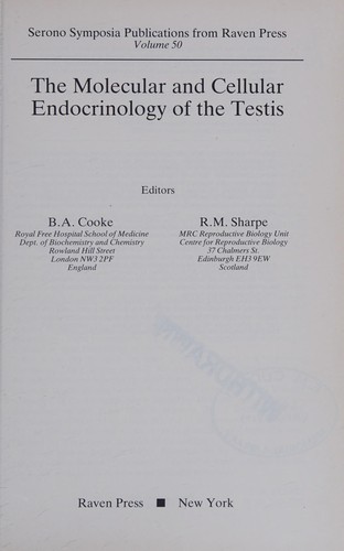 Cover for The Molecular and cellular endocrinology of the testis