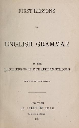 Cover for First lessons in English grammar