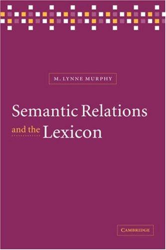 Cover for Semantic Relations and the Lexicon