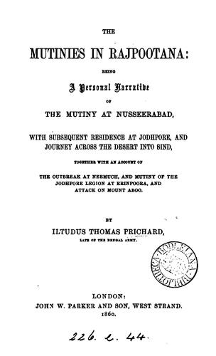 Cover for The mutinies in Rajpootana