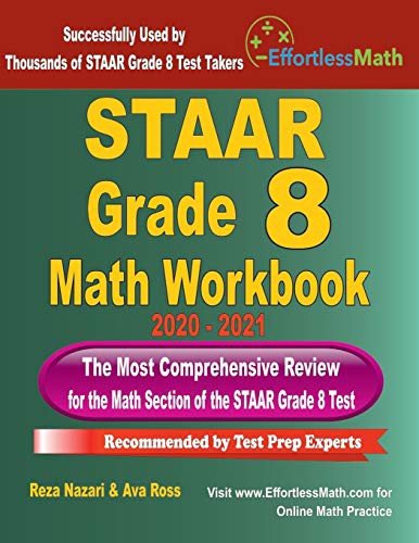 Cover for STAAR Grade 8 Math Workbook 2020 - 2021