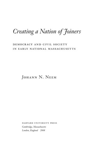 Cover for Creating a nation of joiners