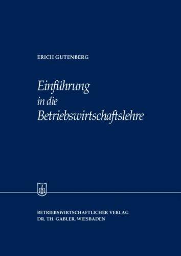 Cover for Einführung in die Betriebswirtschaftslehre.