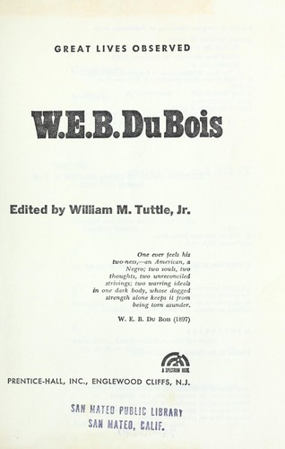 Cover for W. E. B. Du Bois