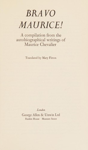 Cover for Bravo Maurice!