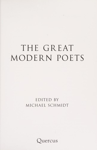 Cover for The great modern poets