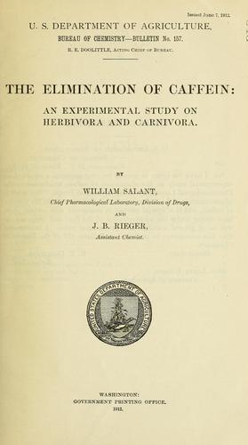 Cover for The elimination of caffein