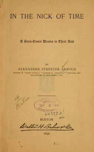 Cover for In the nick of time