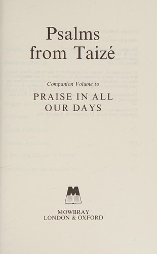 Cover for Psalms from Taizé