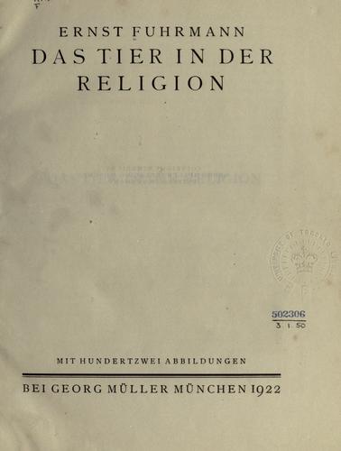 Cover for Tier in der Religion