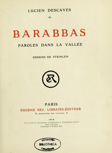 Cover for Barabbas