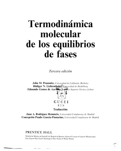 Cover for Termodinamica Molecular - 3 Edicion