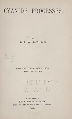 Cover for Cyanide processes.