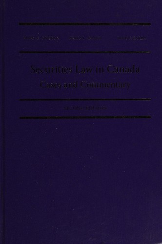 Cover for Securities law in Canada