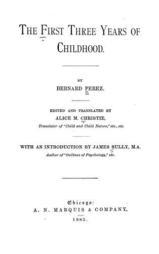 Cover for The first three years of childhood.