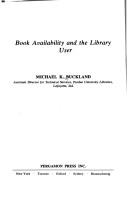 Cover for Book availability and the library user