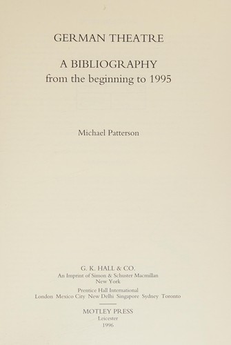 Cover for German theatre