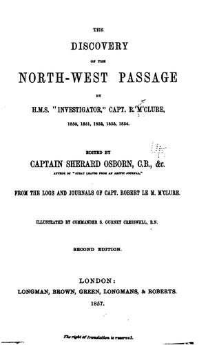 Cover for The discovery of the North-west Passage