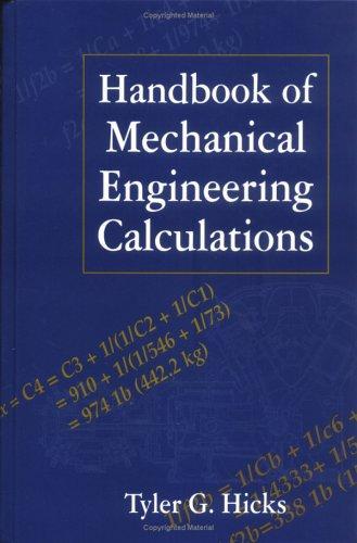 Cover for Handbook of mechanical engineering calculations