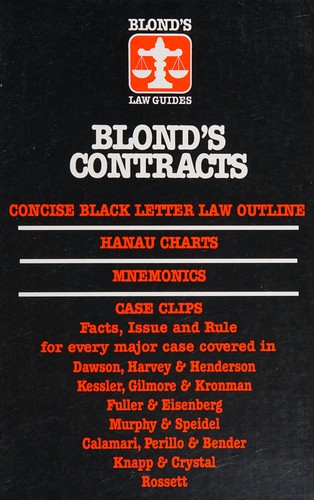Cover for Contracts (Blond's Law Guides)