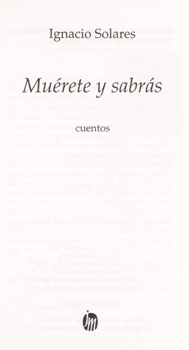Cover for Muérete y sabrás