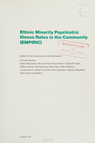 Cover for Ethnic Minority Psychiatric Illness Rates in the Community (EMPIRIC)