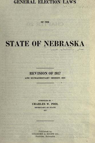 Cover for General election laws of the state of Nebraska.