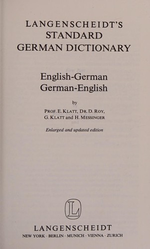 Cover for Standard German Dictionary