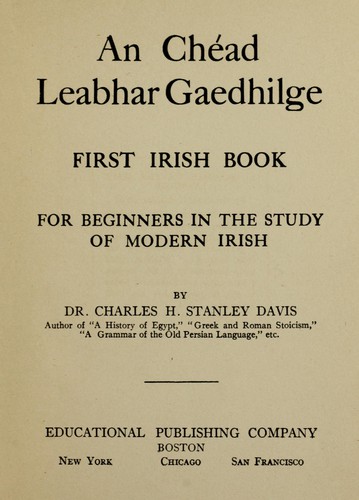 Cover for An chéad leabhar Gaedhilge