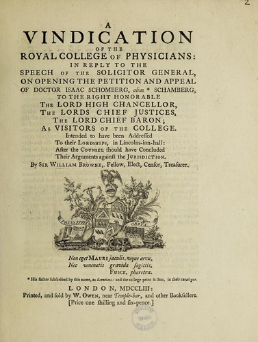 Cover for A vindication of the Royal College of Physicians